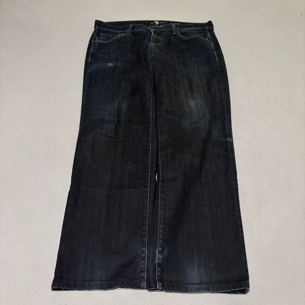 7 For All Mankind Austyn Relaxed Straight Leg Jeans Dark Indigo Mens 34 Made USA